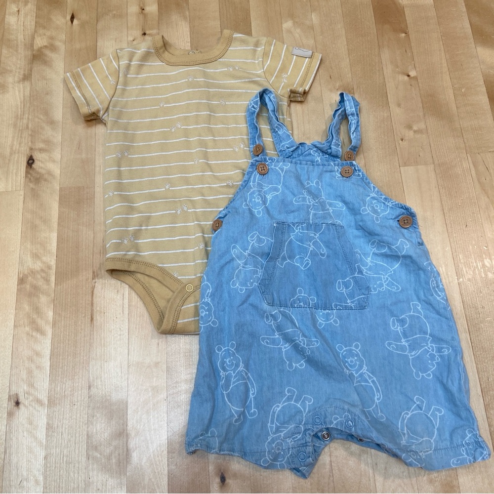 18 Months Disney Winnie the Pooh shirt and shorts overall set